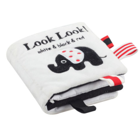Eco-friendly Black And White Soft Fabric Cloth Book With Private Label Toy For Baby