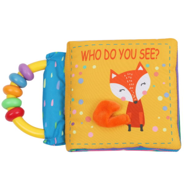 Non-toxic Eco-friendly Educational Toys With Handle Super Soft Cloth Fabric Baby Cloth Book For Babies Fox Animal Series